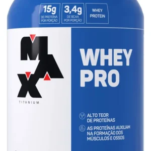 Whey Pro Baunilha Max Titanium Protein Pro Com Bcaa E Aminoácidos 1kg Sabor Baunilha