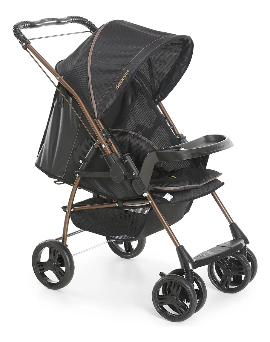 Carrinho de Bebê Passeio Alça Reversível Travel System Milano Preto Galzerano - Imagem 3